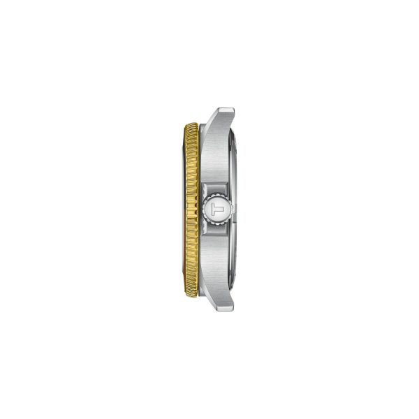 Montre homme Tissot Seastar 1000 GMT 40 mm réf. T1208522205100, cadran noir, bracelet acier – vue de profil