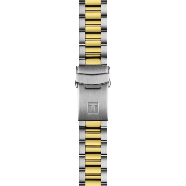 Montre homme Tissot Seastar 1000 GMT 40 mm réf. T1208522205100, cadran noir, bracelet acier – détail du bracelet