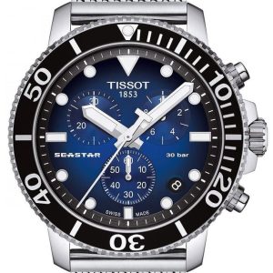 Montre homme Tissot Seastar réf. T120.417.11.041.02, chronographe quartz, boîtier 45,5 mm, acier inoxydable, verre saphir – deuxième vue