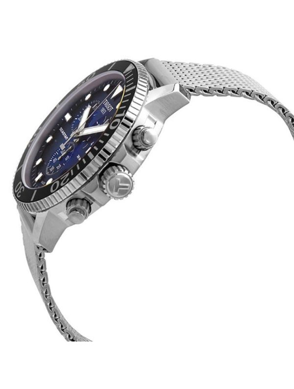 Montre homme Tissot Seastar réf. T120.417.11.041.02, chronographe quartz, boîtier 45,5 mm, acier inoxydable, verre saphir – troisième vue