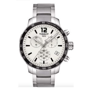 Montre homme Tissot Sport réf. T095.417.11.037.00, chronographe quartz, boîtier 42 mm, acier inoxydable – vue principale, Horlova Maroc