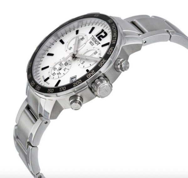 Montre homme Tissot Sport réf. T095.417.11.037.00, chronographe quartz, boîtier 42 mm, acier inoxydable – troisième vue