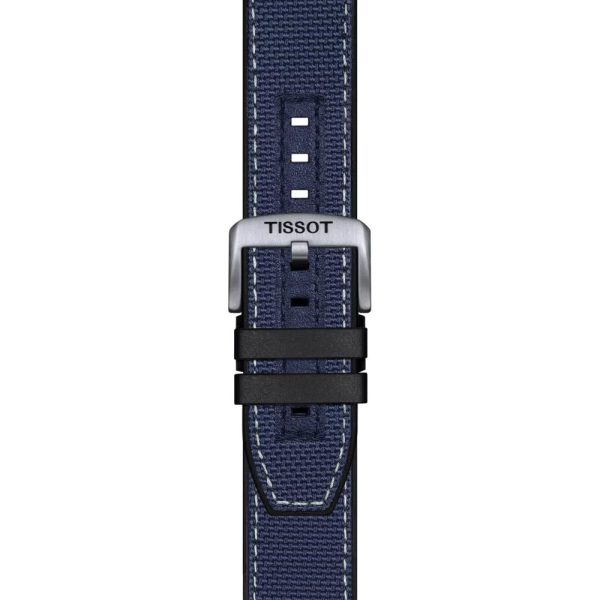 Montre homme Tissot Supersport Chrono 45.5 mm réf. T125.617.17.051.03, cadran noir, bracelet cuir – détail du bracelet
