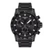 Montre homme Tissot Supersport Chrono 45.5 mm réf. T125.617.33.051.00, cadran noir, bracelet acier – vue de face | Horlova Maroc