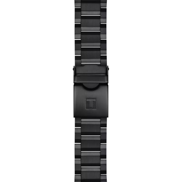 Montre homme Tissot Supersport Chrono 45.5 mm réf. T125.617.33.051.00, cadran noir, bracelet acier – détail du bracelet