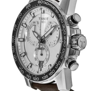 Montre homme Tissot Supersport Chrono réf. T1256171603100, chronographe quartz, boîtier 45,5 mm, cuir, verre saphir – deuxième vue