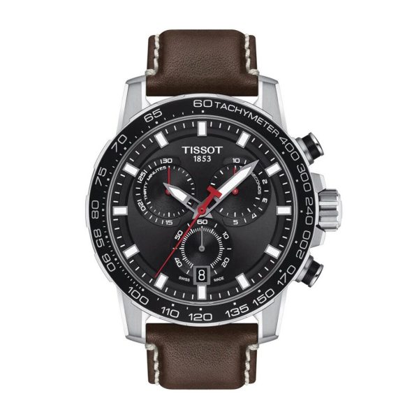 Montre homme Tissot Supersport Chrono réf. T125.617.16.051.01, chronographe quartz, acier inoxydable, cuir – vue principale, Horlova Maroc