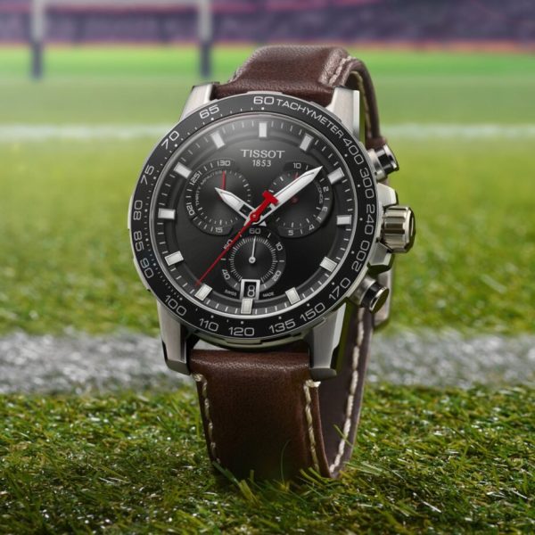 Montre homme Tissot Supersport Chrono réf. T125.617.16.051.01, chronographe quartz, acier inoxydable, cuir – troisième vue
