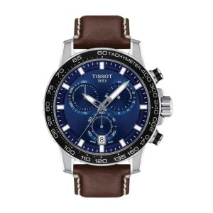Montre homme Tissot Supersport Chrono réf. T1256171604100, mouvement quartz chronographe – vue de face | Horlova Maroc