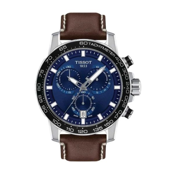Montre homme Tissot Supersport Chrono réf. T1256171604100, mouvement quartz chronographe – vue de face | Horlova Maroc
