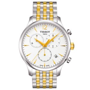 Montre homme Tissot réf. T063.617.22.037.00, bracelet acier, mouvement quartz chronographe – vue de face | Horlova Maroc