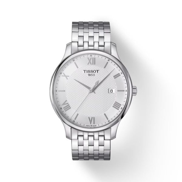 Montre homme Tissot Tradition réf. T0636101103800, mouvement quartz, boîtier 42 mm, acier inoxydable – vue principale, Horlova Maroc