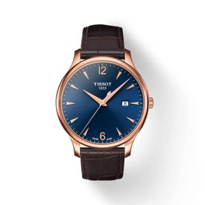 Montre homme Tissot Tradition réf. T0636103604700, mouvement quartz, boîtier 42 mm, acier inoxydable, cuir – vue principale, Horlova Maroc