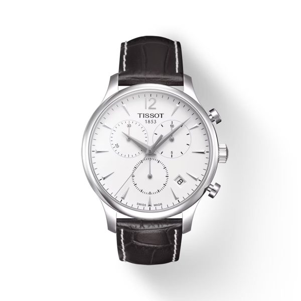 Montre homme Tissot Tradition réf. T0636171603700, chronographe quartz, boîtier 42 mm, verre saphir – vue principale, Horlova Maroc