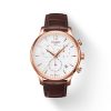 Montre homme Tissot Tradition Chronograph 42 mm réf. T0636173603700, cadran argenté – vue de face | Horlova Maroc