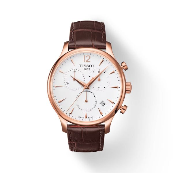 Montre homme Tissot Tradition Chronograph 42 mm réf. T0636173603700, cadran argenté – vue de face | Horlova Maroc