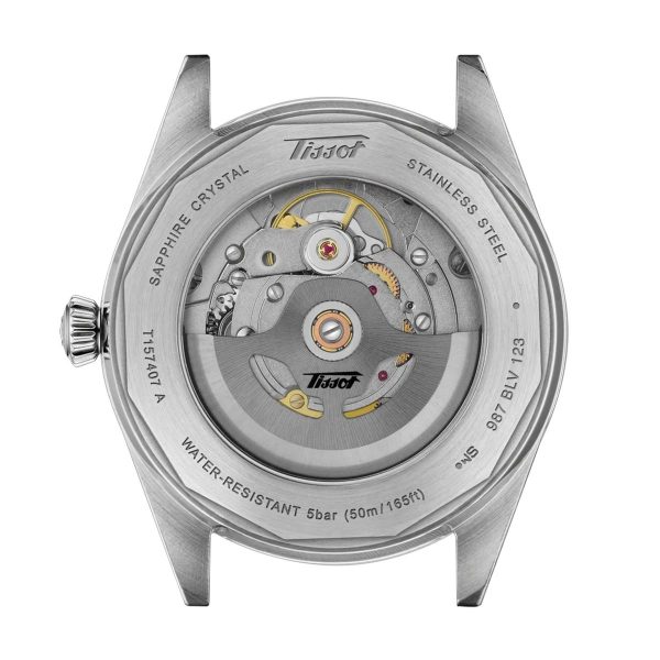Montre homme Tissot Visodate réf. T157.407.16.031.00, mouvement automatique, boîtier 39 mm, cuir, verre saphir, étanche 50 m – troisième vue