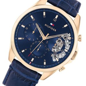 Montre homme Tommy Hilfiger réf. 1710451, bracelet cuir, mouvement quartz – vue de trois-quarts