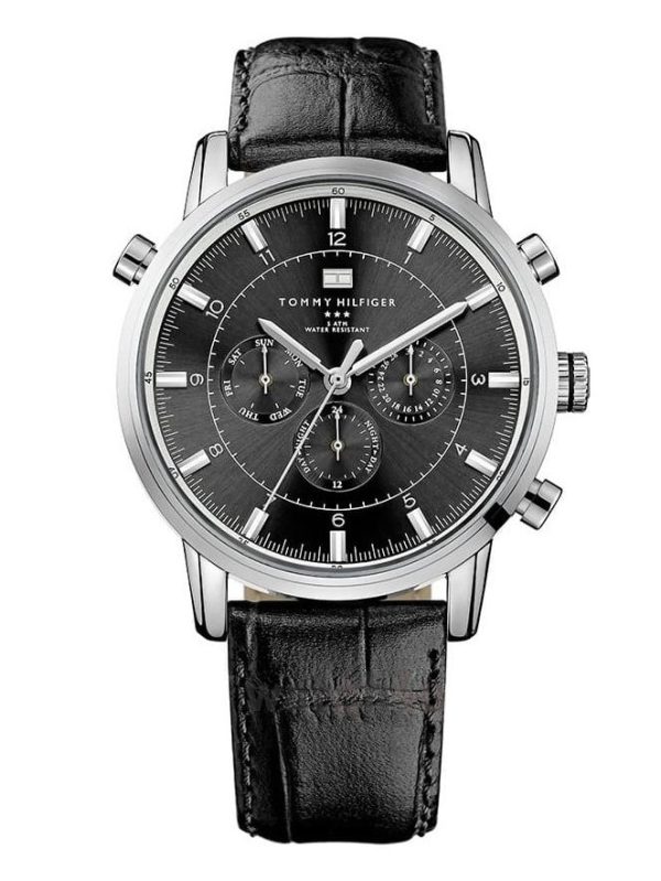Montre homme Tommy Hilfiger réf. 1790875, bracelet cuir, montre-bracelet Tommy Hilfiger – vue de face | Horlova Maroc