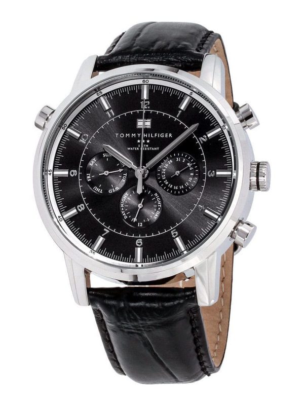 Montre homme Tommy Hilfiger réf. 1790875, bracelet cuir, montre-bracelet Tommy Hilfiger – vue de trois-quarts