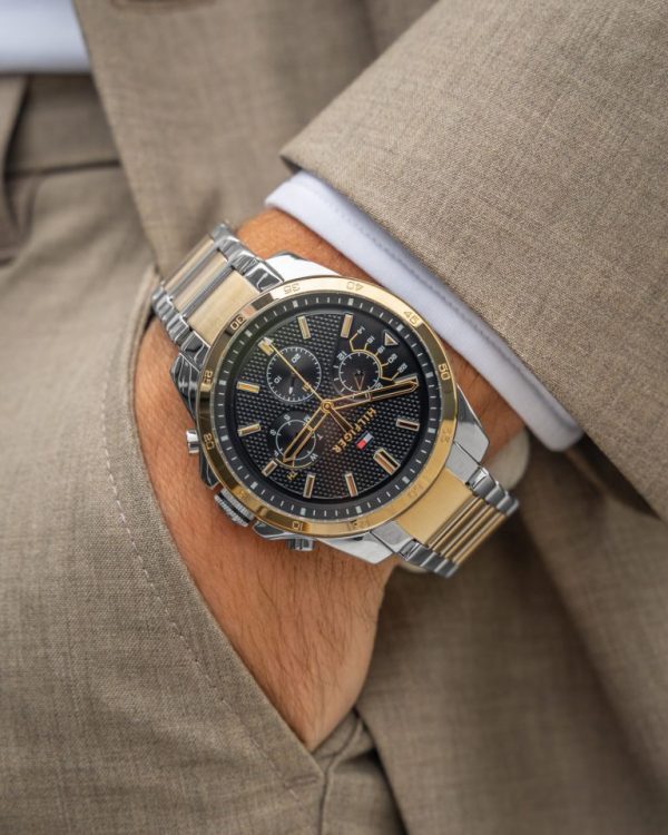 Montre homme Tommy Hilfiger réf. 1791559, chronographe quartz, acier inoxydable – vue principale, Horlova Maroc