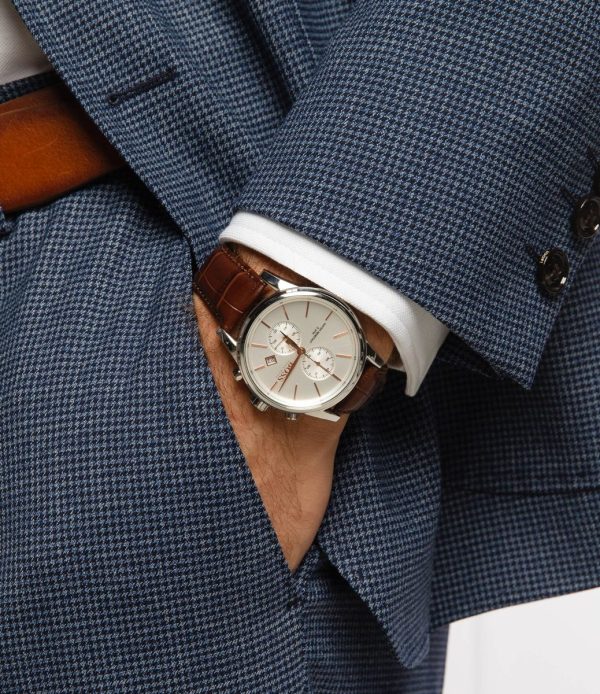 Montre homme Tommy Hilfiger réf. 1513280, chronographe quartz, boîtier 42 mm, cuir, verre minéral – vue principale, Horlova Maroc