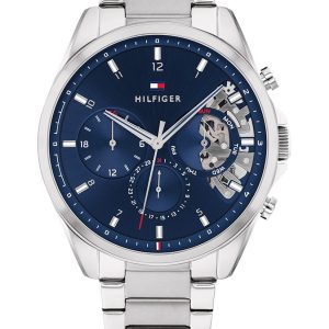 Montre homme Tommy Hilfiger 43.5 mm réf. 1710448, bracelet acier, mouvement quartz – vue de face | Horlova Maroc