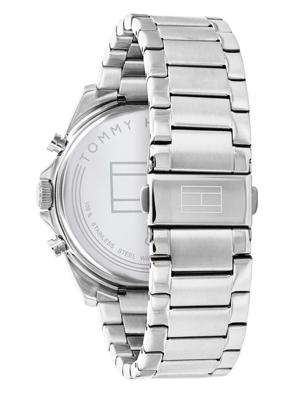 Montre homme Tommy Hilfiger 43.5 mm réf. 1710448, bracelet acier, mouvement quartz – vue de trois-quarts