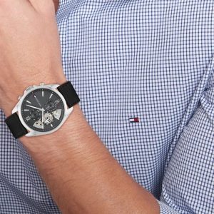 Montre homme Tommy Hilfiger réf. 1710644, mouvement quartz, boîtier 43 mm, cuir, verre minéral – vue principale, Horlova Maroc