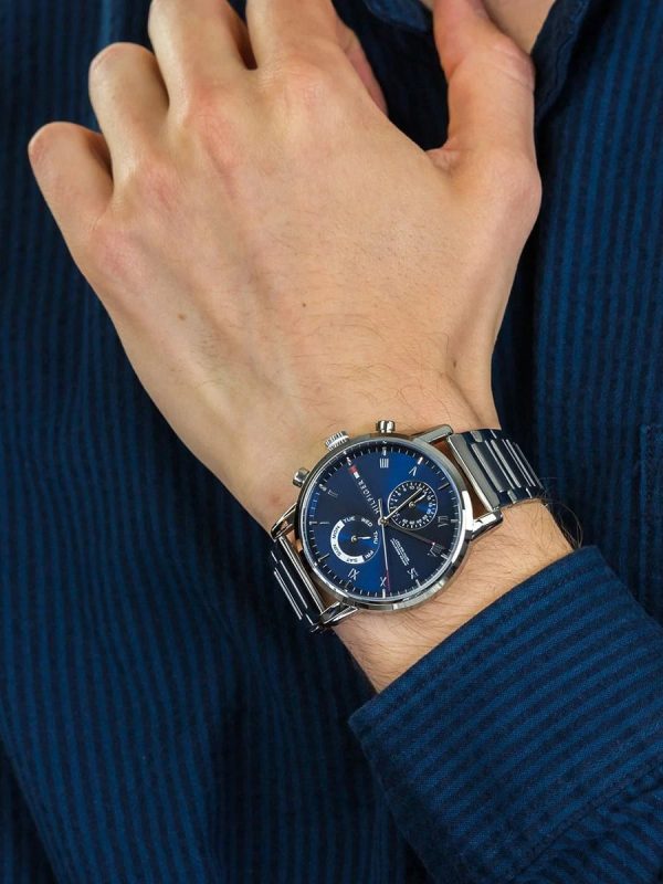 Montre homme Tommy Hilfiger réf. 1710401, boîtier 44 mm, acier inoxydable – troisième vue – Horlova Maroc