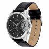 Montre homme Tommy Hilfiger 44 mm réf. 1710449, cadran noir, bracelet cuir – vue de profil