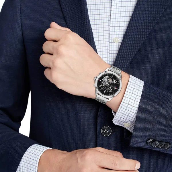 Montre homme Tommy Hilfiger réf. 1710477, mouvement quartz, boîtier 44 mm, acier inoxydable – quatrième vue