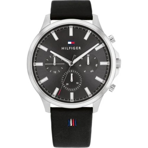 Montre homme Tommy Hilfiger réf. 1710495, mouvement quartz, boîtier 44 mm, cuir, étanche 50 m – vue principale, Horlova Maroc