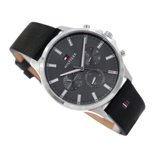 Montre homme Tommy Hilfiger réf. 1710495, mouvement quartz, boîtier 44 mm, cuir, étanche 50 m – troisième vue