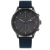 Montre homme Tommy Hilfiger 44 mm réf. 1791578, cadran gris, bracelet cuir, mouvement quartz – vue de face | Horlova Maroc