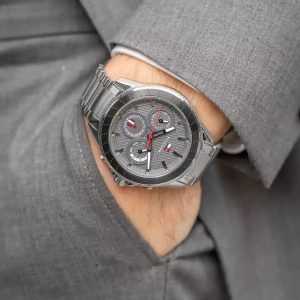 Montre homme Tommy Hilfiger réf. 1791857, chronographe quartz, boîtier 44 mm, acier inoxydable, étanche 50 m – vue principale, Horlova Maroc