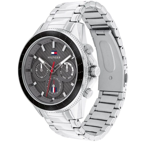 Montre homme Tommy Hilfiger réf. 1791857, chronographe quartz, boîtier 44 mm, acier inoxydable, étanche 50 m – quatrième vue