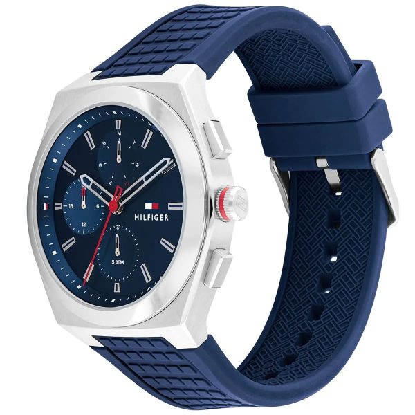 Montre homme Tommy Hilfiger réf. 1791899, mouvement quartz, boîtier 44 mm, caoutchouc – troisième vue