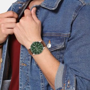 Montre homme Tommy Hilfiger réf. 1791948, chronographe quartz, boîtier 44 mm, cuir, étanche 50 m – vue principale, Horlova Maroc