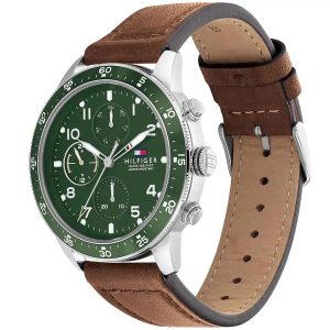 Montre homme Tommy Hilfiger réf. 1791948, chronographe quartz, boîtier 44 mm, cuir, étanche 50 m – deuxième vue