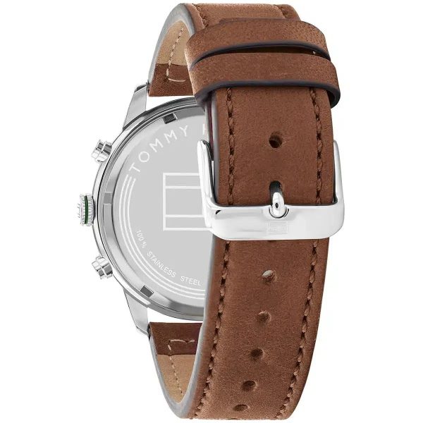Montre homme Tommy Hilfiger réf. 1791948, chronographe quartz, boîtier 44 mm, cuir, étanche 50 m – troisième vue