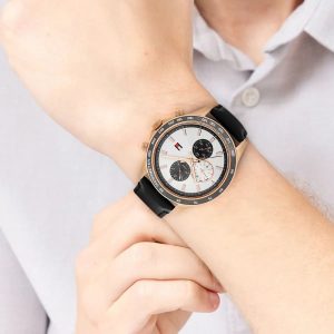 Montre homme Tommy Hilfiger réf. 1792016, mouvement quartz, boîtier 44 mm, cuir, étanche 50 m – deuxième vue