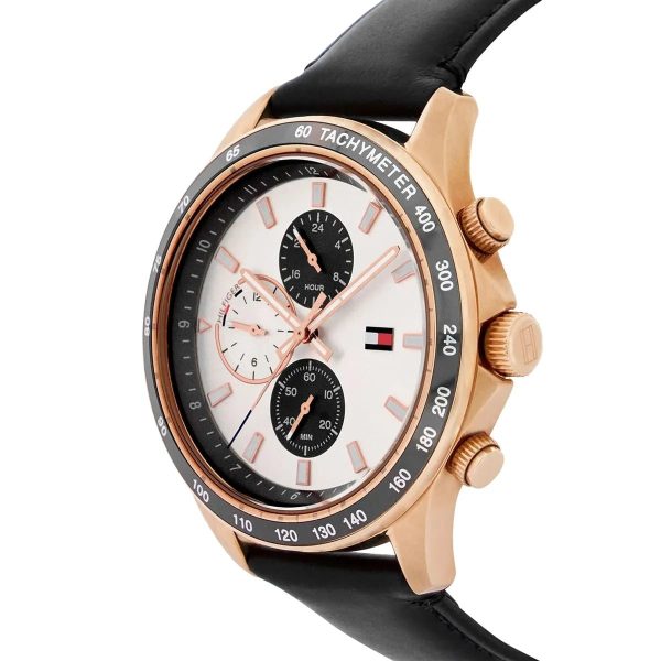 Montre homme Tommy Hilfiger réf. 1792016, mouvement quartz, boîtier 44 mm, cuir, étanche 50 m – troisième vue