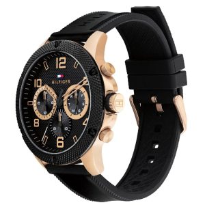 Montre homme Tommy Hilfiger réf. 1792028, boîtier 44 mm, acier inoxydable, silicone, verre minéral – deuxième vue