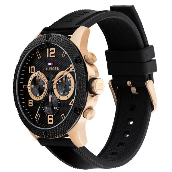 Montre homme Tommy Hilfiger réf. 1792028, boîtier 44 mm, acier inoxydable, silicone, verre minéral – deuxième vue
