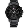 Montre homme Tommy Hilfiger 45 mm réf. 1710383, mouvement quartz – vue de face | Horlova Maroc