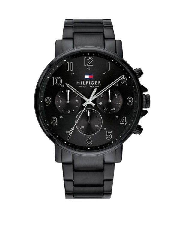 Montre homme Tommy Hilfiger 45 mm réf. 1710383, mouvement quartz – vue de face | Horlova Maroc