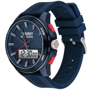 Montre homme Tommy Hilfiger réf. 1791761, chronographe quartz, boîtier 45 mm, acier inoxydable, silicone – vue principale, Horlova Maroc