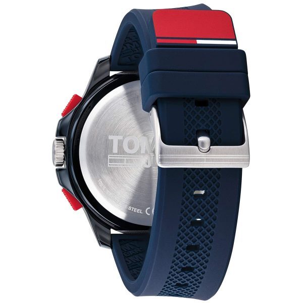 Montre homme Tommy Hilfiger réf. 1791761, chronographe quartz, boîtier 45 mm, acier inoxydable, silicone – deuxième vue