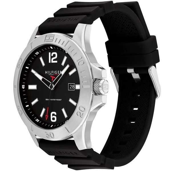 Montre homme Tommy Hilfiger réf. 1710539, mouvement quartz, boîtier 46 mm, silicone, étanche 50 m – quatrième vue